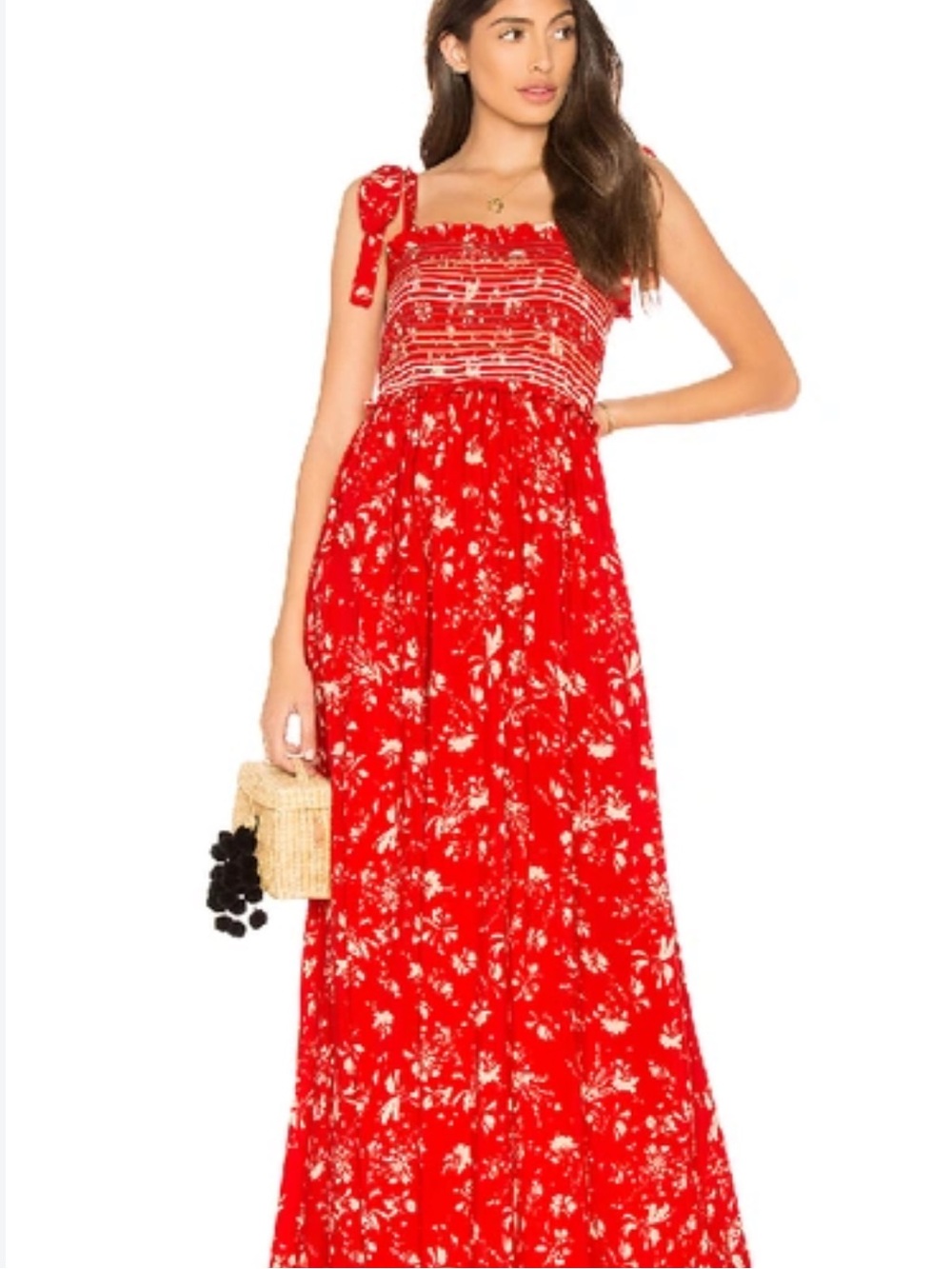 FREE PEOPLE Color My World Floral wide leg Jumpsuit In Red size medium